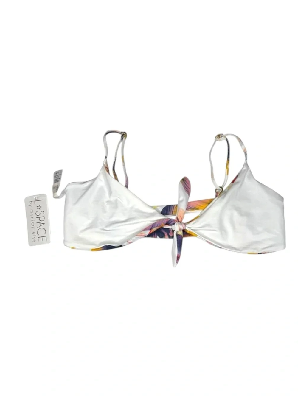new L*Space ⚘ Flashback Bikini Swim Top ⚘ Sunset Palm / White Reversible ⚘ Large